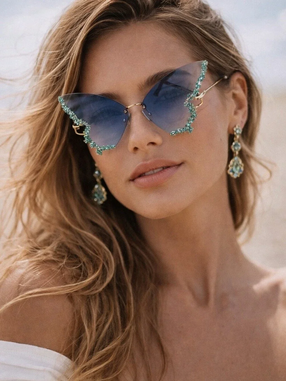 Butterfly sunglasses with stones new